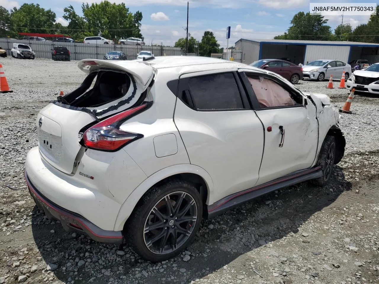 2017 Nissan Juke S VIN: JN8AF5MV2HT750343 Lot: 62354344