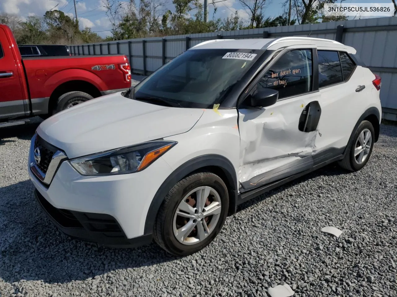 2018 Nissan Kicks S VIN: 3N1CP5CU5JL536826 Lot: 80082194