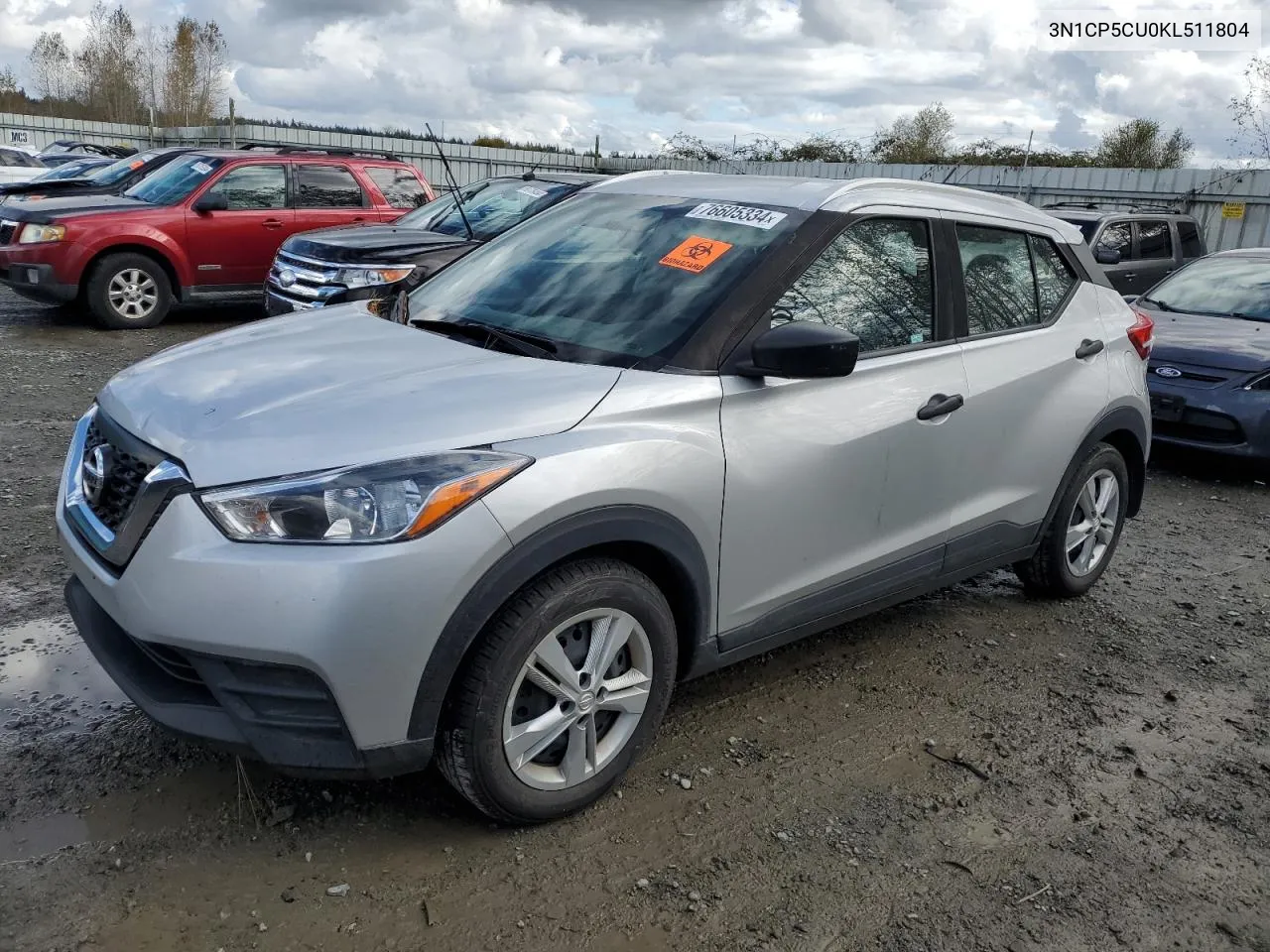 2019 Nissan Kicks S VIN: 3N1CP5CU0KL511804 Lot: 76605334