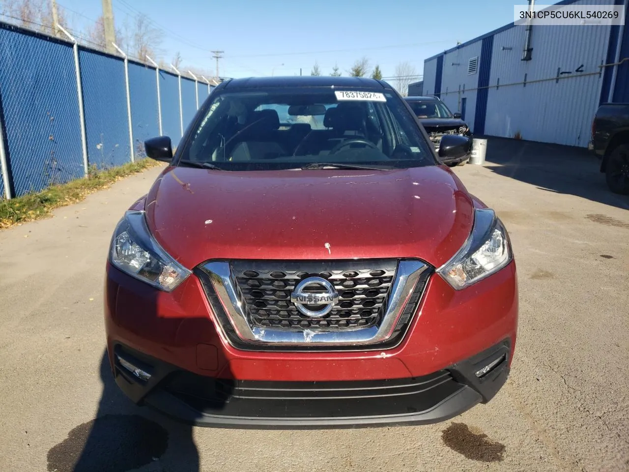 2019 Nissan Kicks S VIN: 3N1CP5CU6KL540269 Lot: 78375824