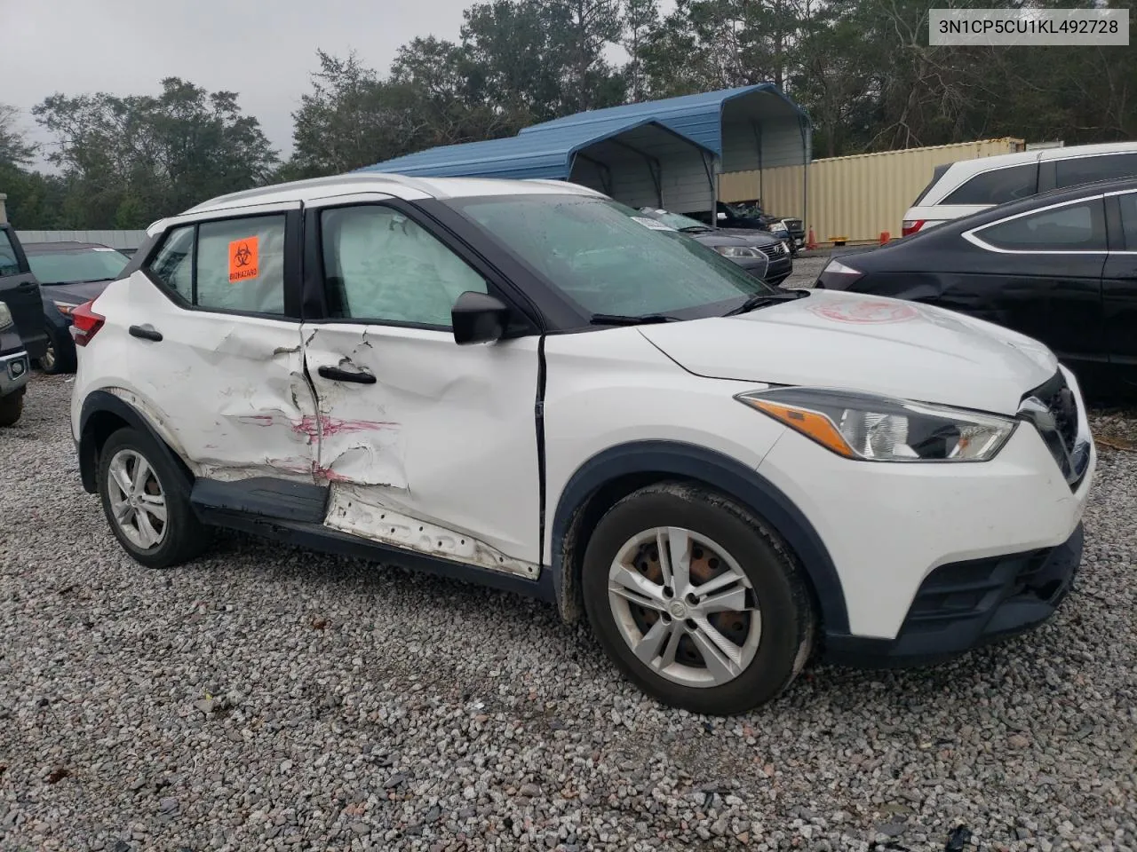 2019 Nissan Kicks S VIN: 3N1CP5CU1KL492728 Lot: 80023674