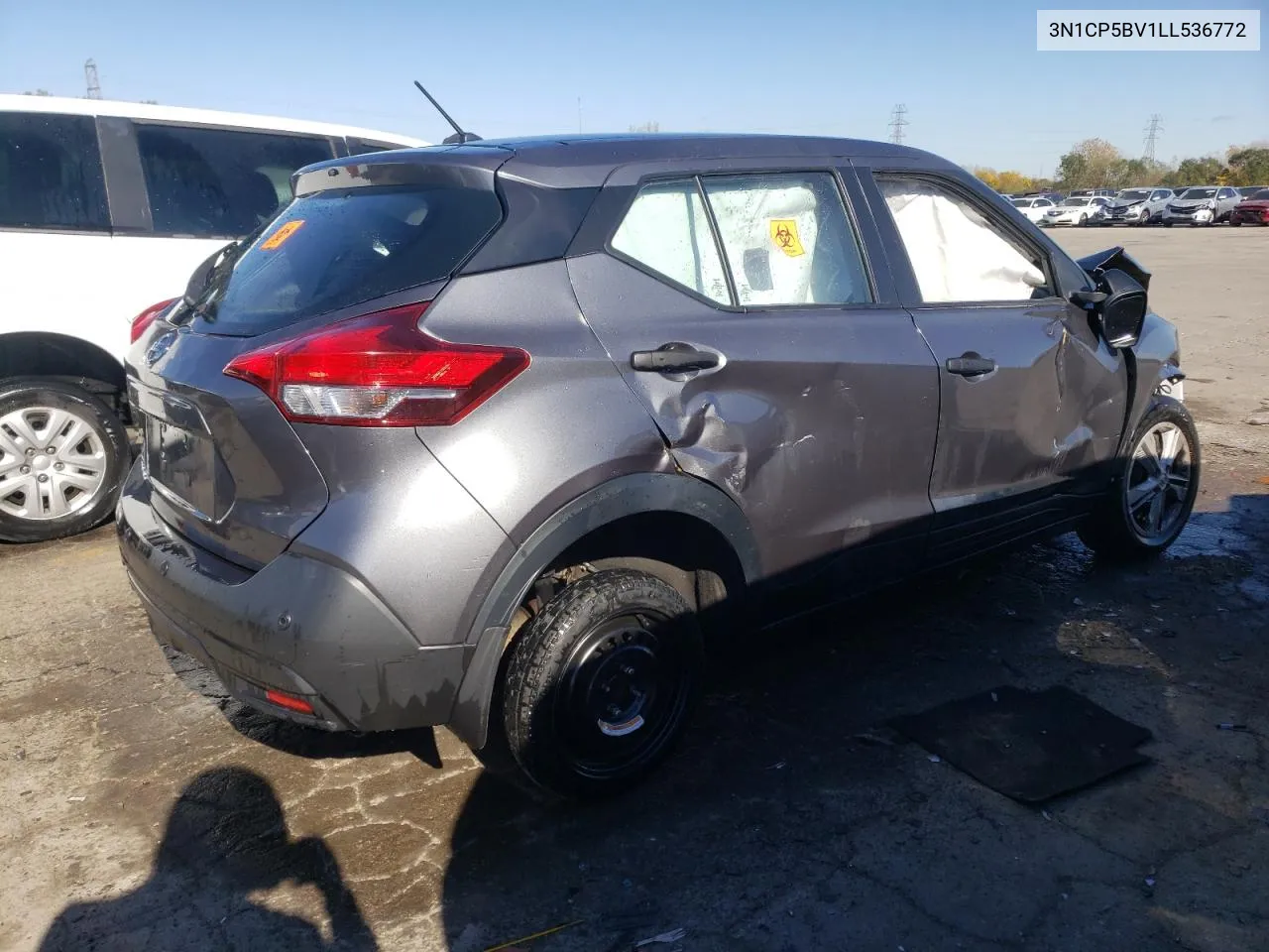 2020 Nissan Kicks S VIN: 3N1CP5BV1LL536772 Lot: 77213674