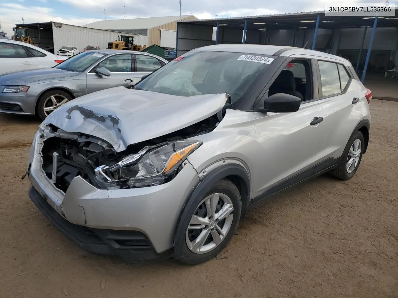 2020 Nissan Kicks S VIN: 3N1CP5BV7LL535366 Lot: 78030324