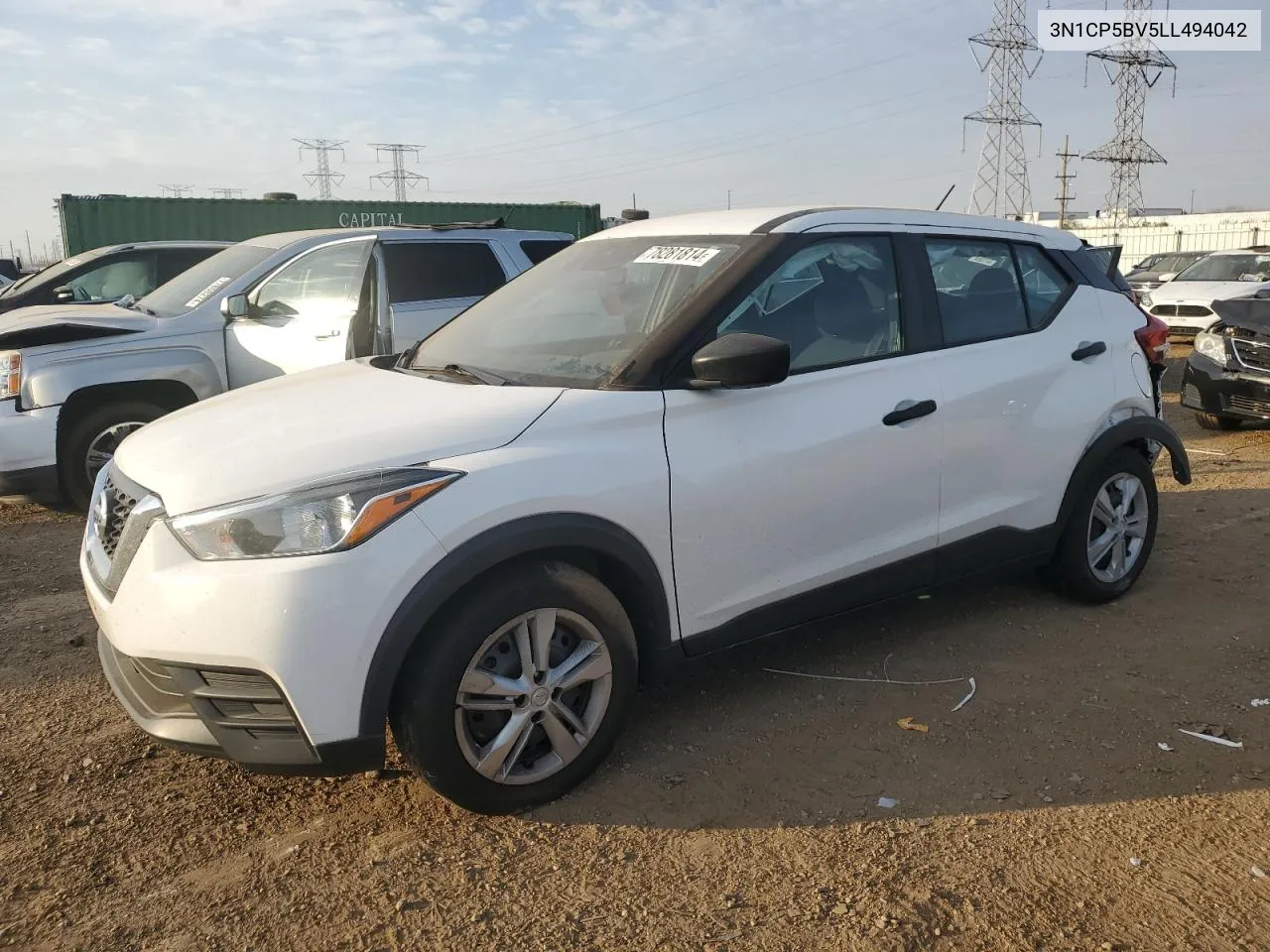 2020 Nissan Kicks S VIN: 3N1CP5BV5LL494042 Lot: 78281814