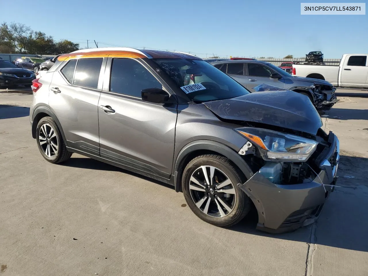 2020 Nissan Kicks Sv VIN: 3N1CP5CV7LL543871 Lot: 81881924