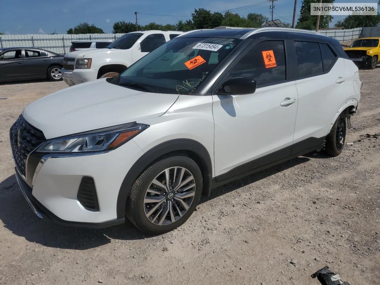 2021 Nissan Kicks Sv VIN: 3N1CP5CV6ML536136 Lot: 67315494