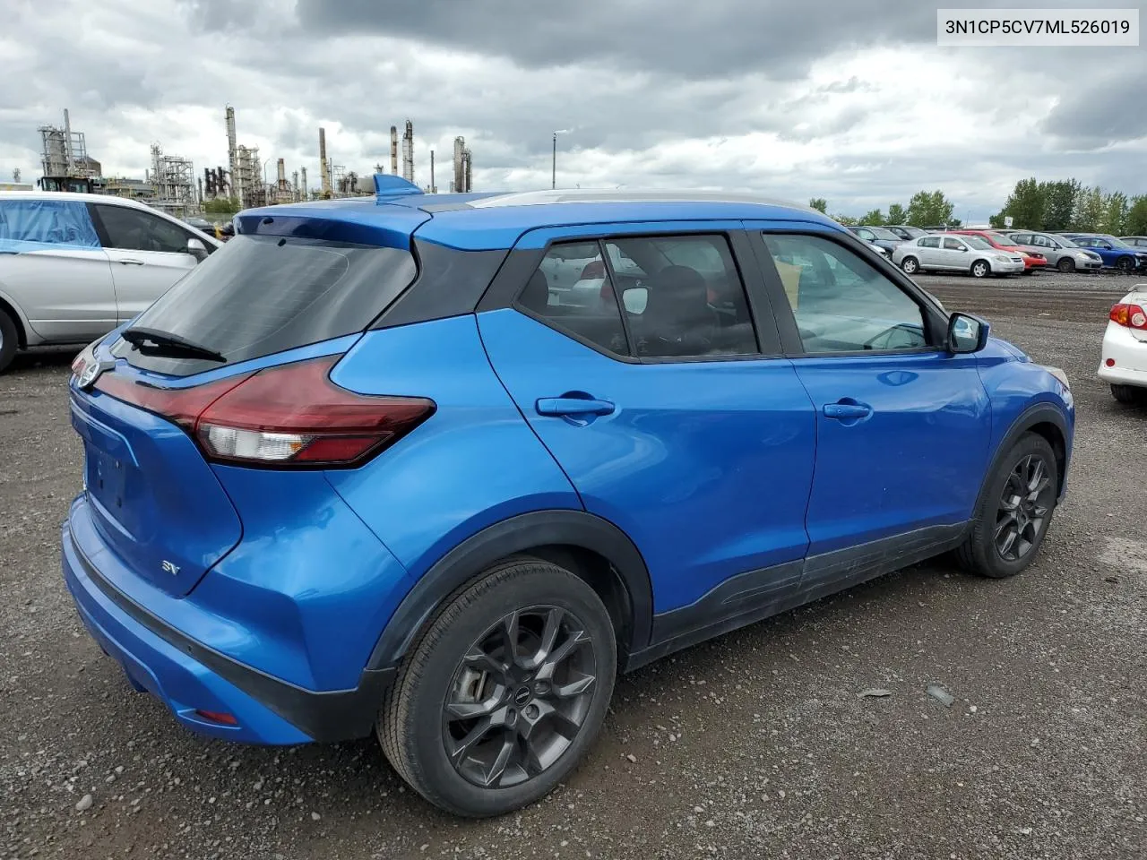 2021 Nissan Kicks Sv VIN: 3N1CP5CV7ML526019 Lot: 67960004