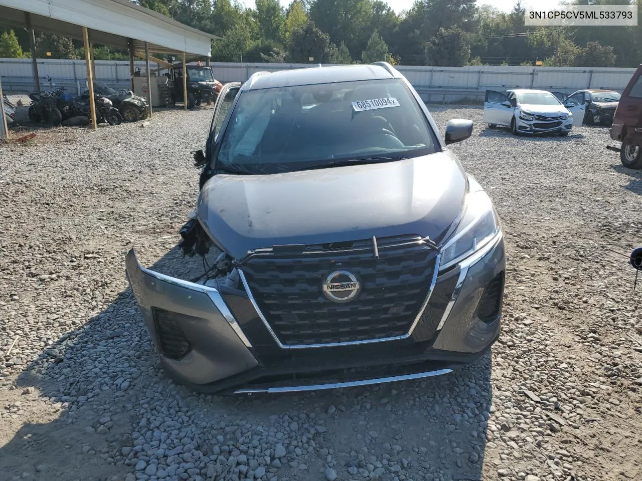 2021 Nissan Kicks Sv VIN: 3N1CP5CV5ML533793 Lot: 68510094