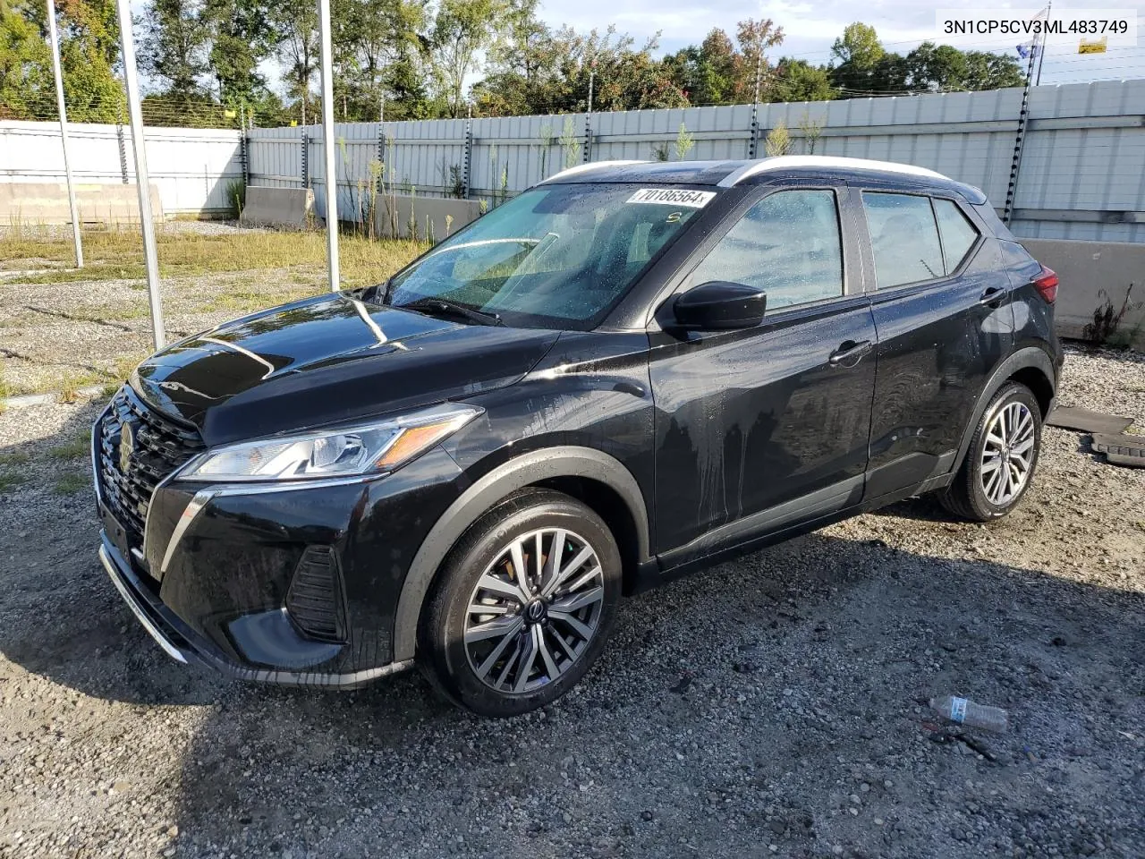 2021 Nissan Kicks Sv VIN: 3N1CP5CV3ML483749 Lot: 70186564