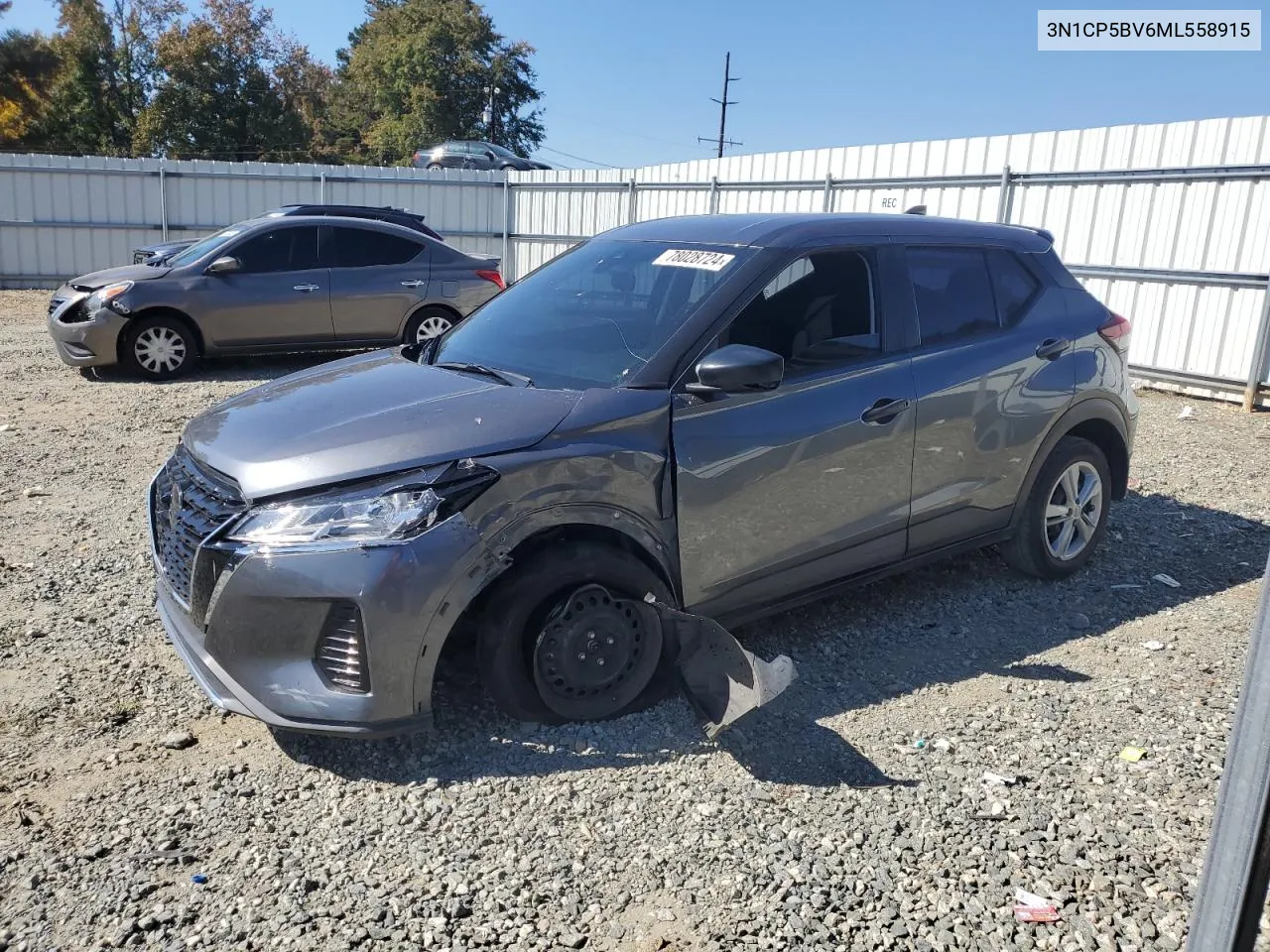 2021 Nissan Kicks S VIN: 3N1CP5BV6ML558915 Lot: 78028724