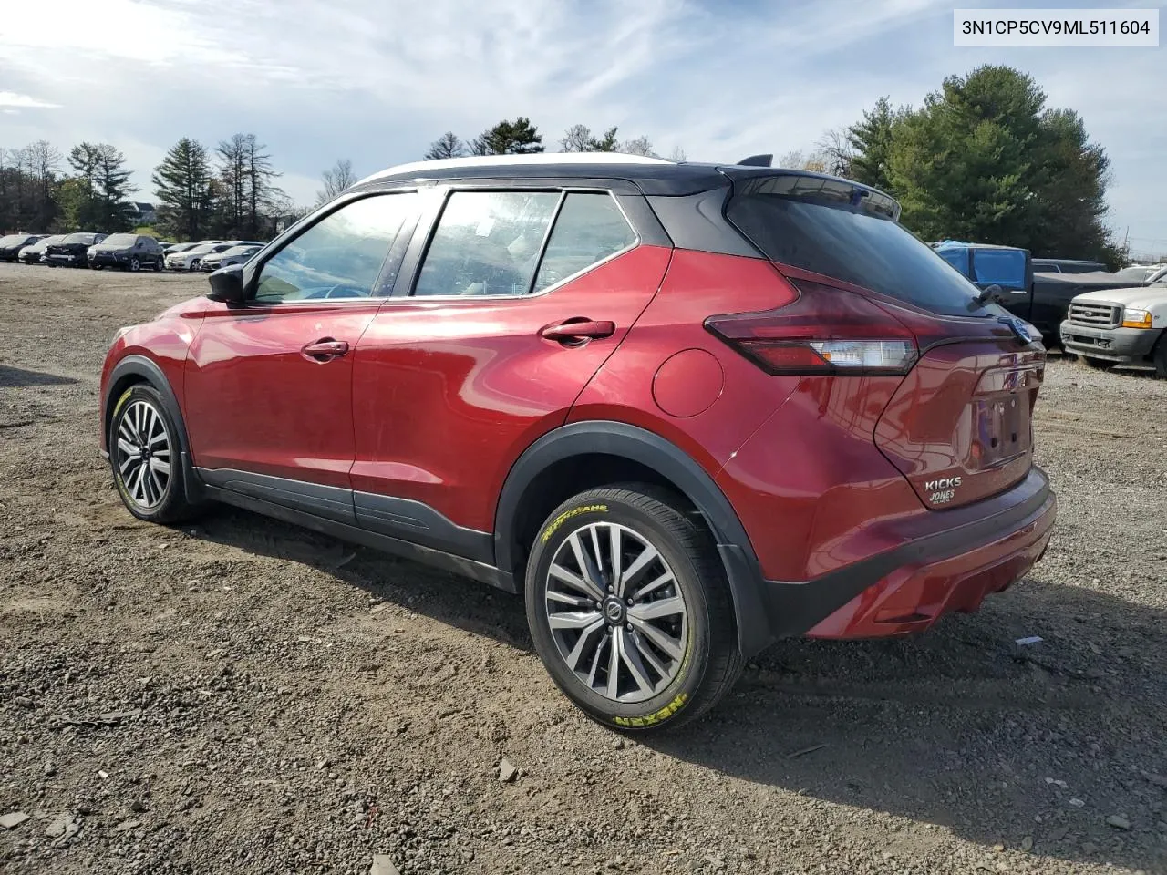 2021 Nissan Kicks Sv VIN: 3N1CP5CV9ML511604 Lot: 79342794