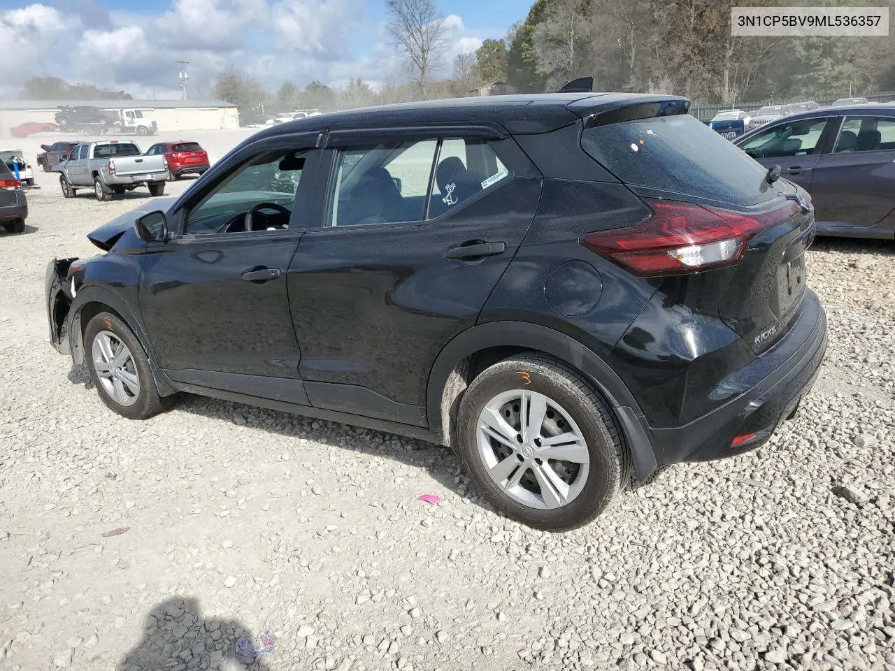 2021 Nissan Kicks S VIN: 3N1CP5BV9ML536357 Lot: 80101104