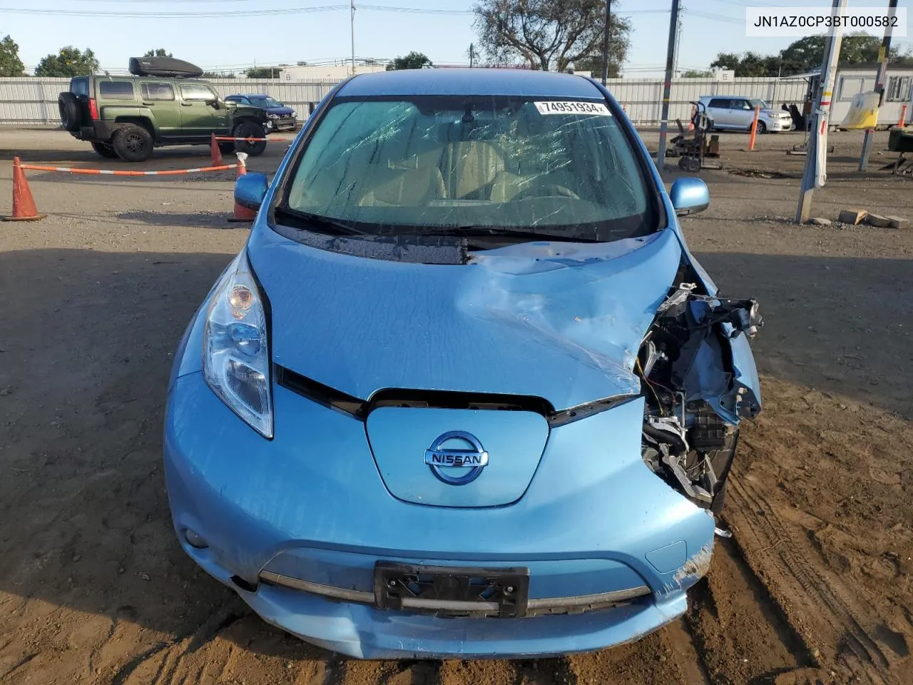 2011 Nissan Leaf Sv VIN: JN1AZ0CP3BT000582 Lot: 74951934