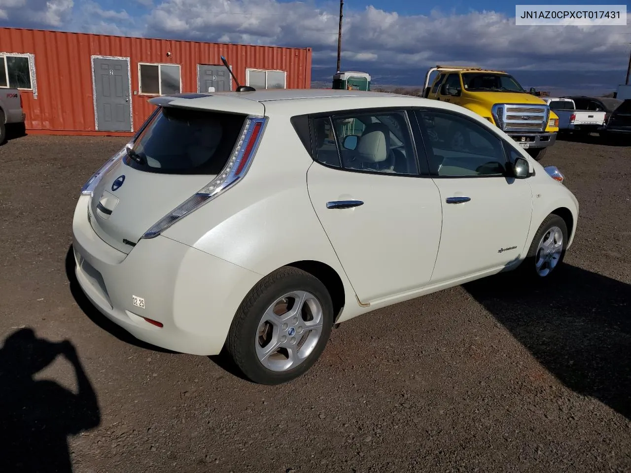 2012 Nissan Leaf Sv VIN: JN1AZ0CPXCT017431 Lot: 77017264