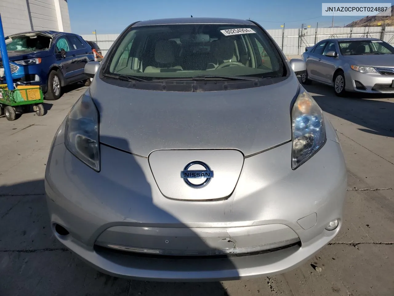 2012 Nissan Leaf Sv VIN: JN1AZ0CP0CT024887 Lot: 80254994