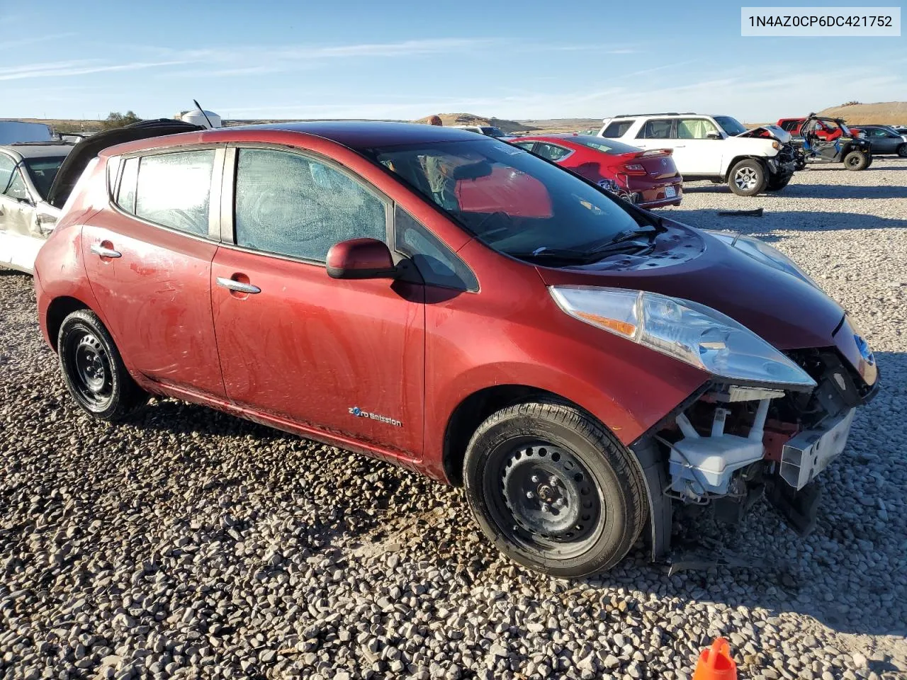 2013 Nissan Leaf S VIN: 1N4AZ0CP6DC421752 Lot: 77149454