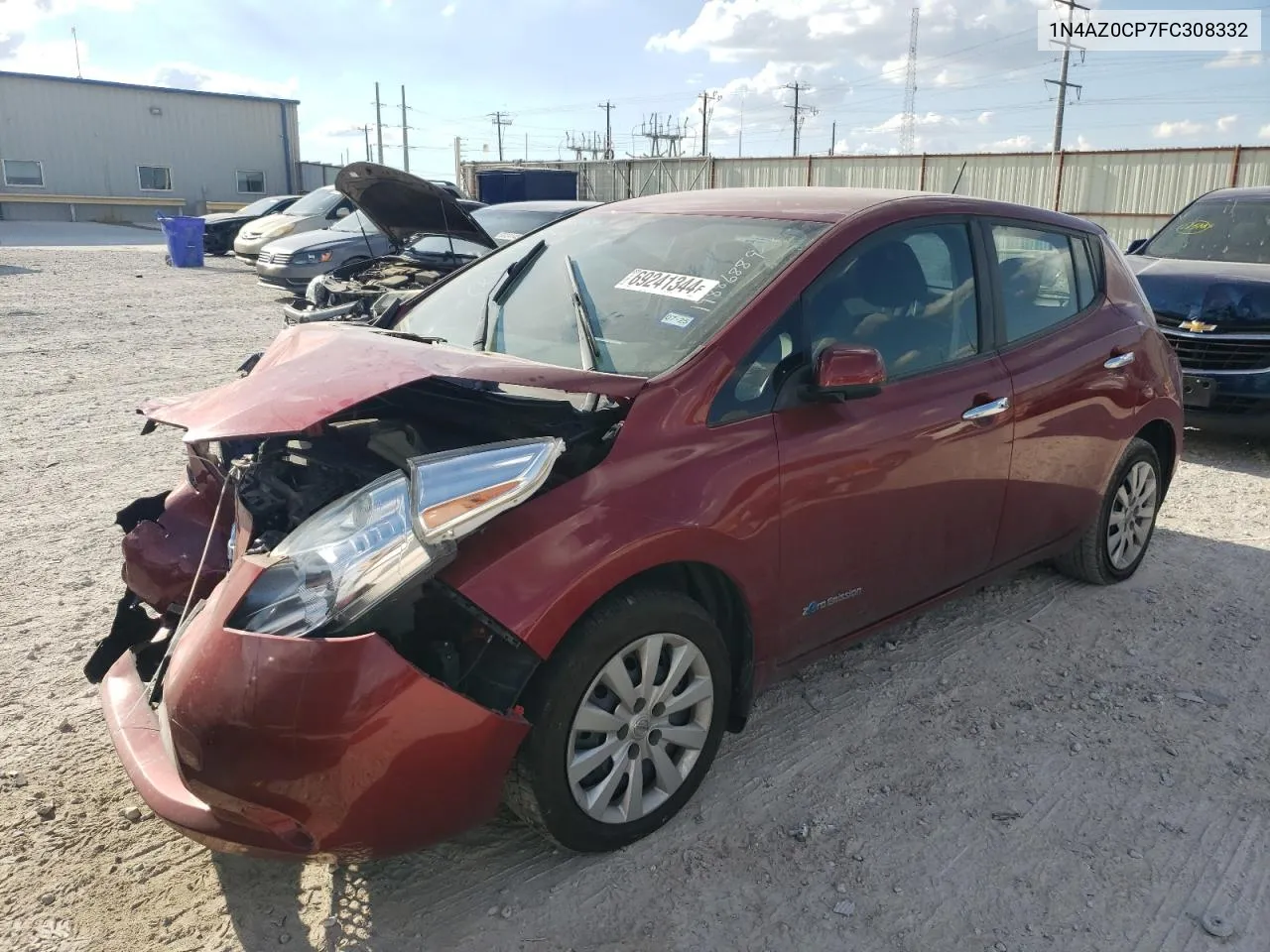 2015 Nissan Leaf S VIN: 1N4AZ0CP7FC308332 Lot: 69241344