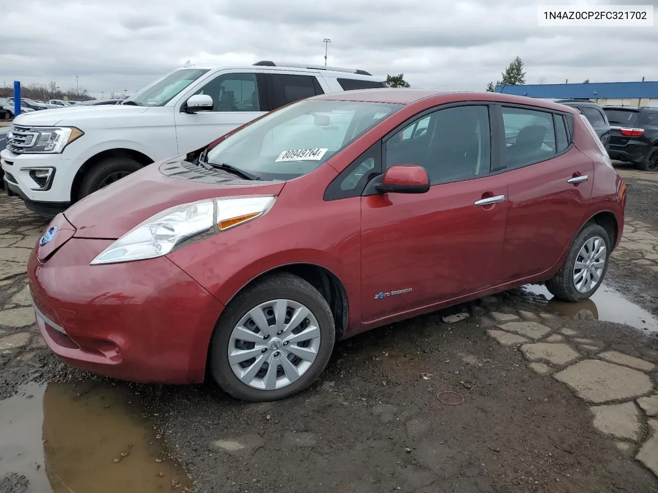 2015 Nissan Leaf S VIN: 1N4AZ0CP2FC321702 Lot: 80949764