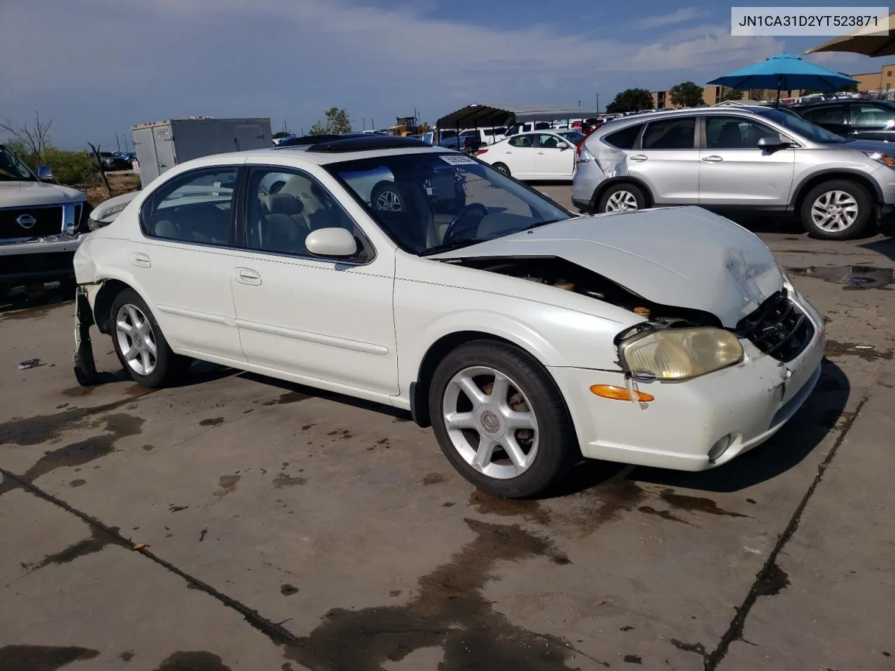 2000 Nissan Maxima Gle VIN: JN1CA31D2YT523871 Lot: 65902984