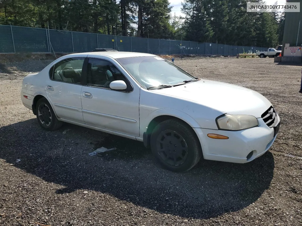 2000 Nissan Maxima Gle VIN: JN1CA31D0YT743476 Lot: 70160544