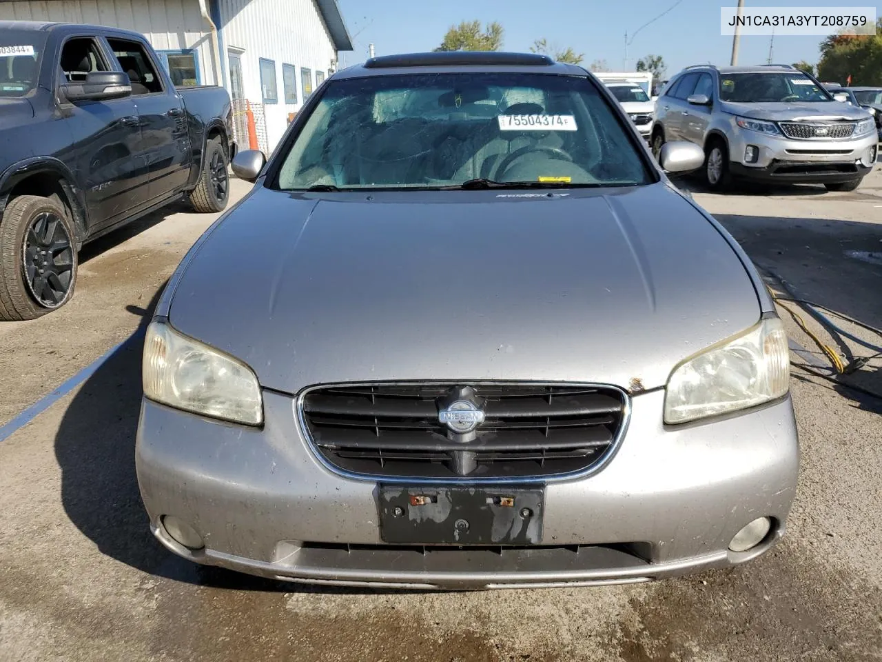 2000 Nissan Maxima Gle VIN: JN1CA31A3YT208759 Lot: 75504374