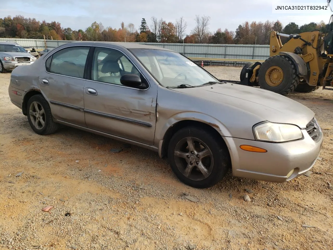 2001 Nissan Maxima Gxe VIN: JN1CA31D21T832942 Lot: 78465584