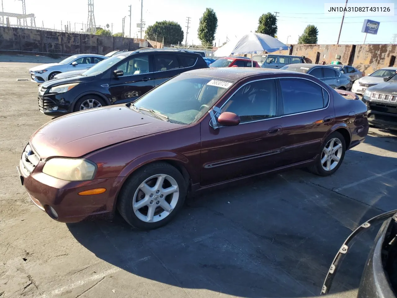 2002 Nissan Maxima Gle VIN: JN1DA31D82T431126 Lot: 76830724