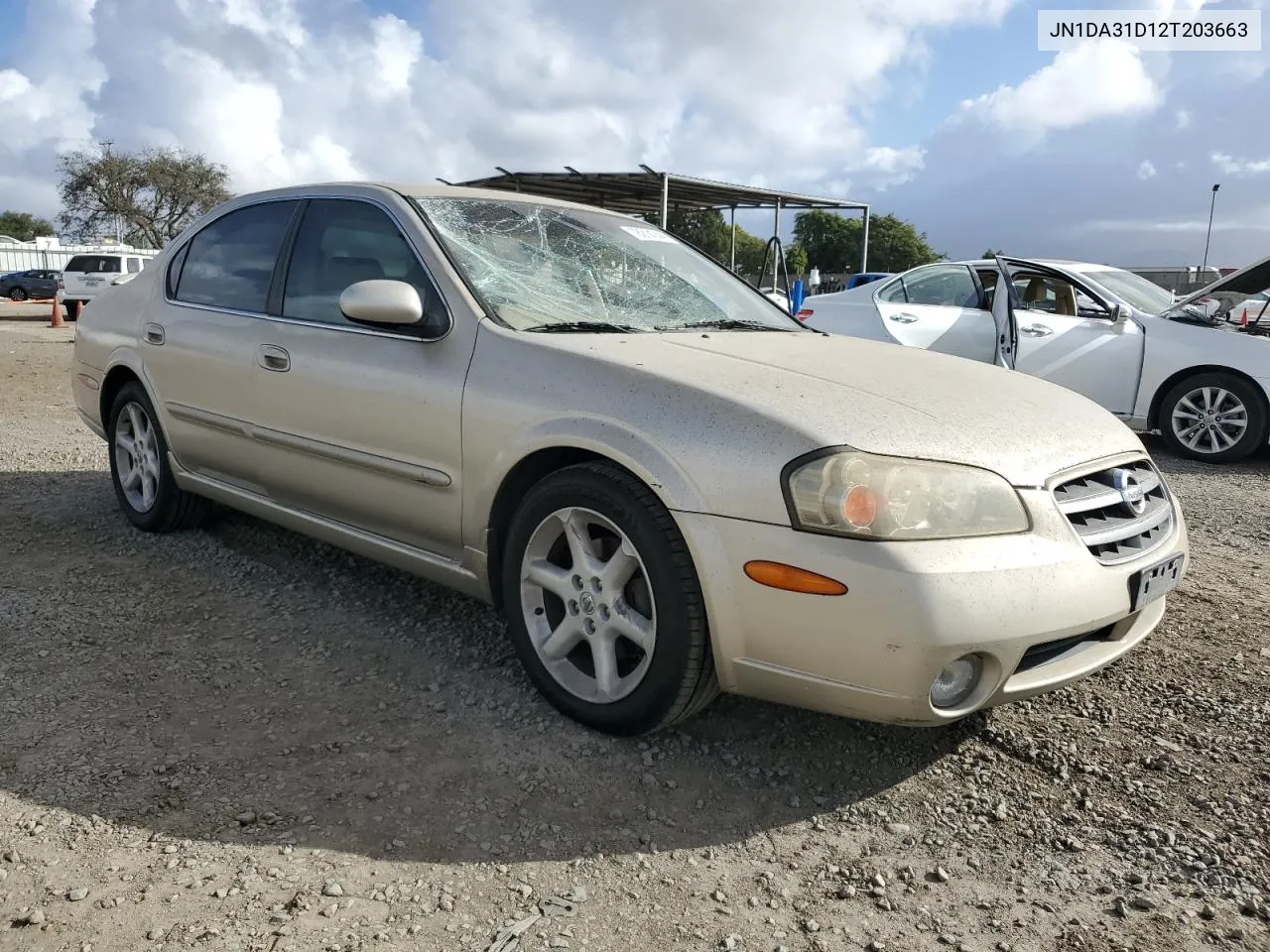 2002 Nissan Maxima Gle VIN: JN1DA31D12T203663 Lot: 78214744