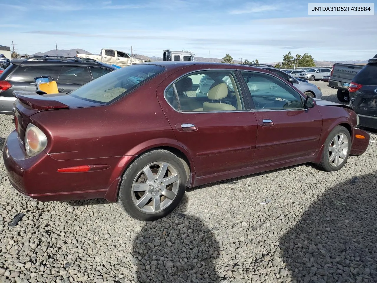 2002 Nissan Maxima Gle VIN: JN1DA31D52T433884 Lot: 79312484