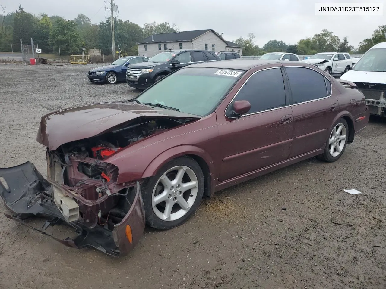 2003 Nissan Maxima Gle VIN: JN1DA31D23T515122 Lot: 74254784