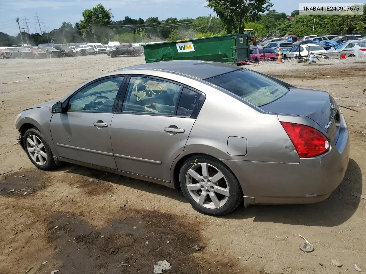 2004 Nissan Maxima Se VIN: 1N4BA41E24C907575 Lot: 59956394