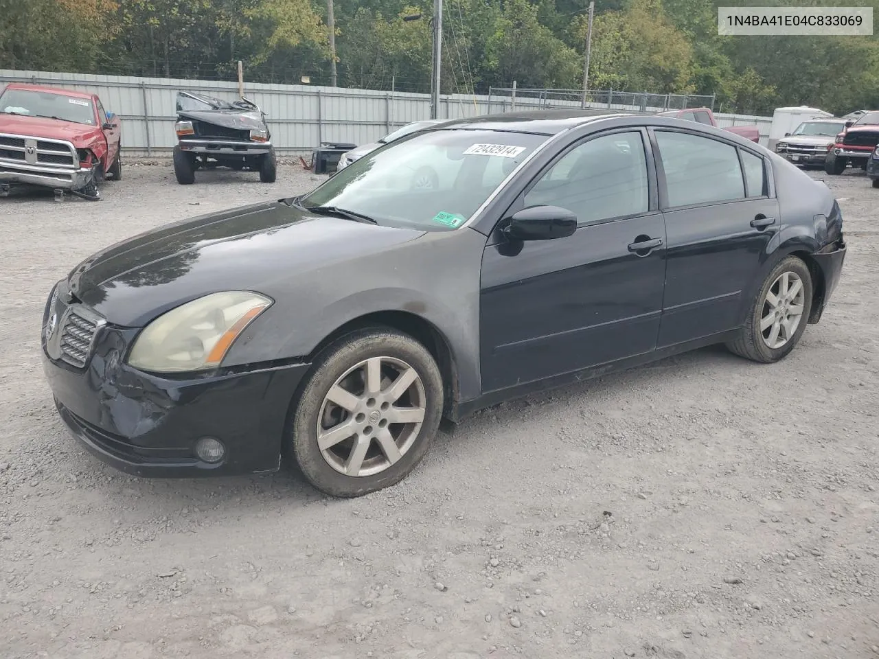 2004 Nissan Maxima Se VIN: 1N4BA41E04C833069 Lot: 72432914