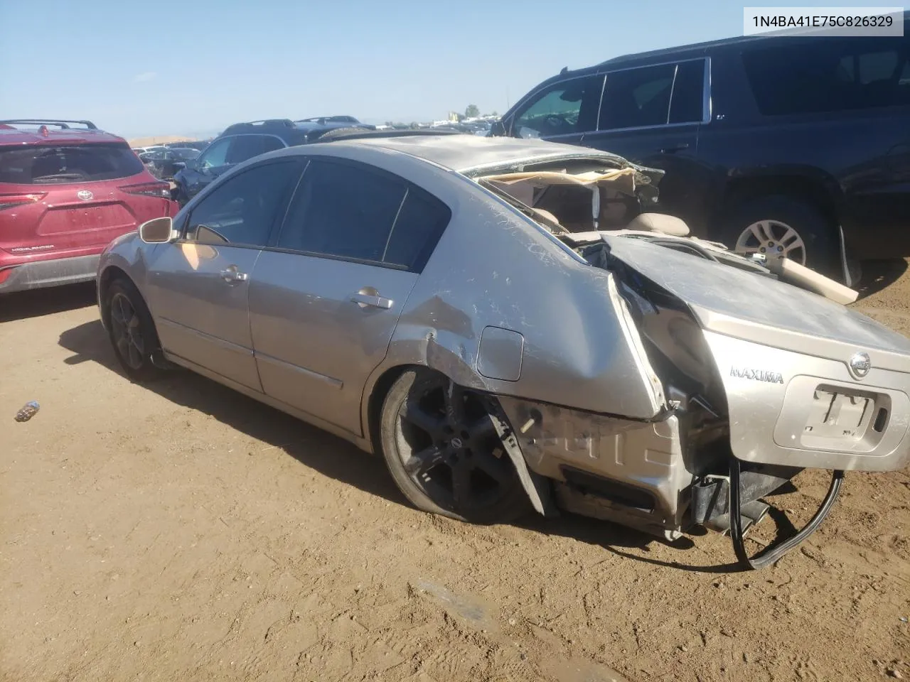 2005 Nissan Maxima Se VIN: 1N4BA41E75C826329 Lot: 67124294