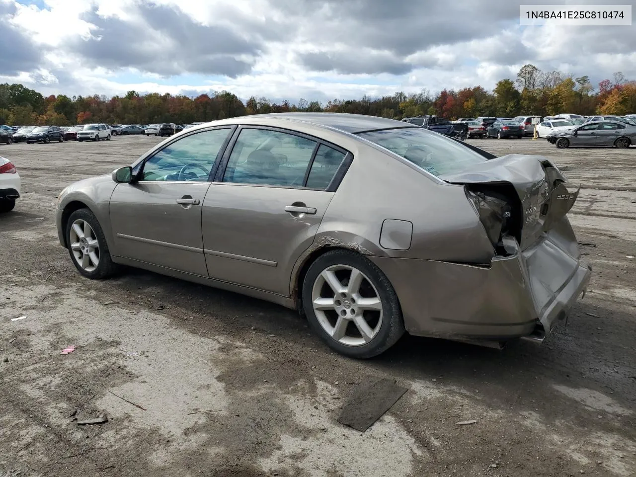 2005 Nissan Maxima Se VIN: 1N4BA41E25C810474 Lot: 76344174