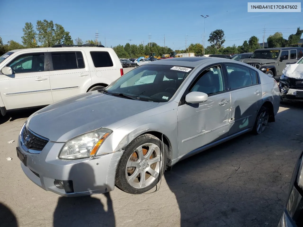 2007 Nissan Maxima Se VIN: 1N4BA41E17C847602 Lot: 73754884