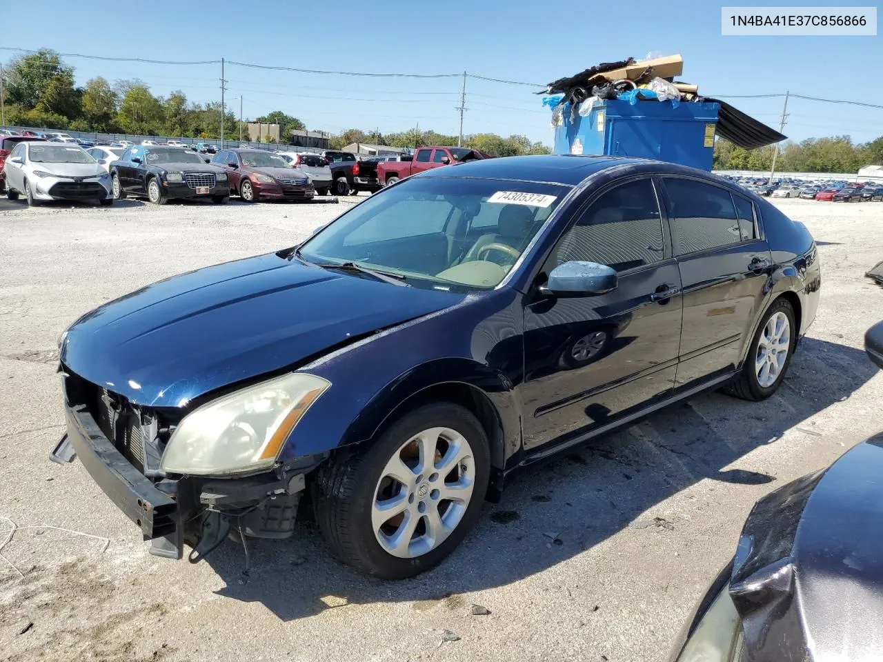 2007 Nissan Maxima Se VIN: 1N4BA41E37C856866 Lot: 74305374