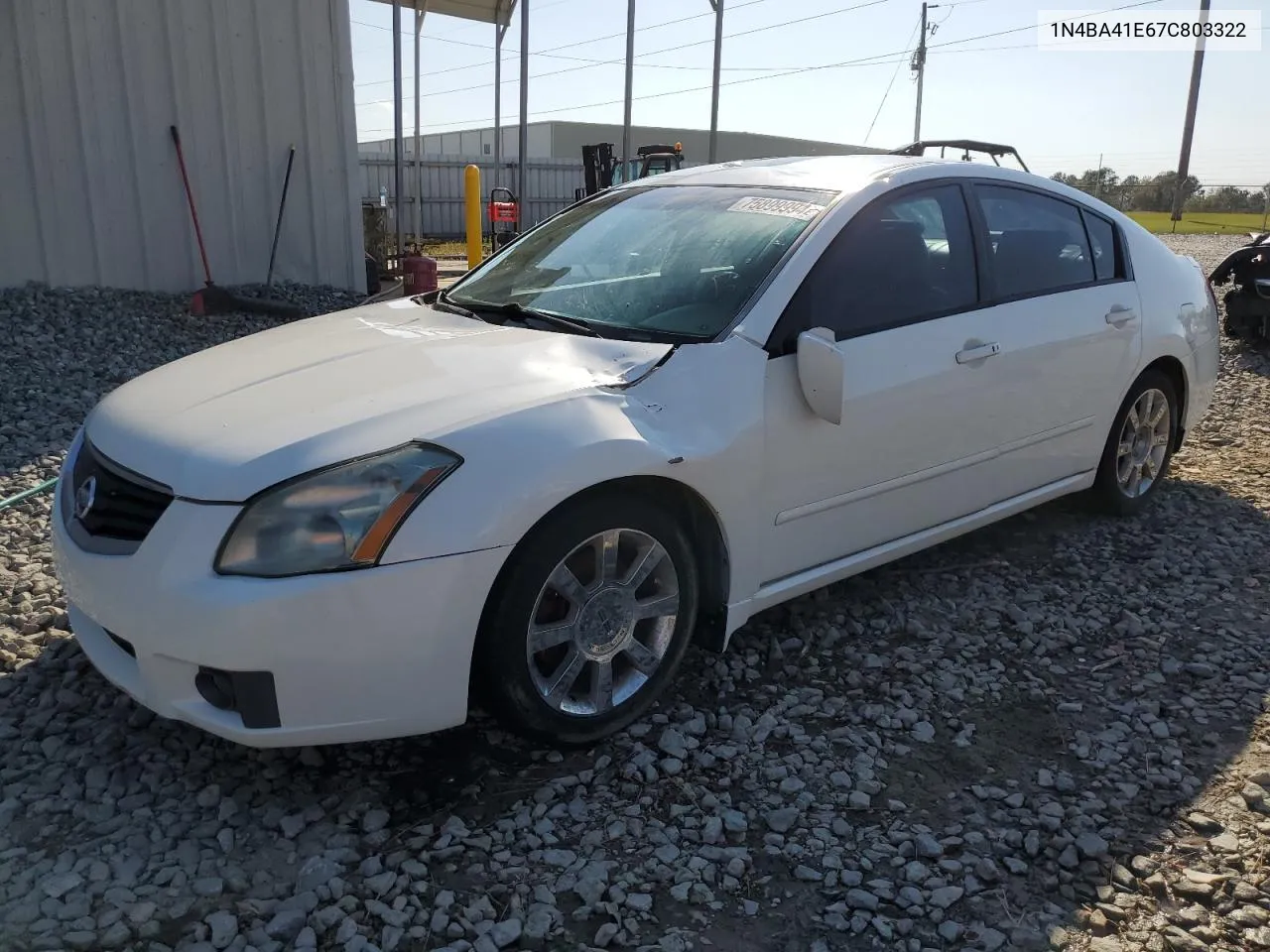 2007 Nissan Maxima Se VIN: 1N4BA41E67C803322 Lot: 75899994