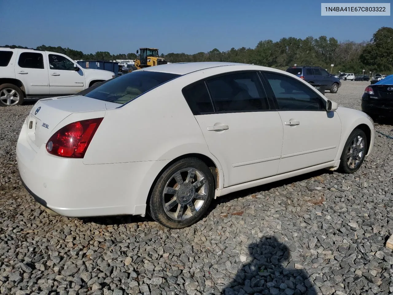 2007 Nissan Maxima Se VIN: 1N4BA41E67C803322 Lot: 75899994