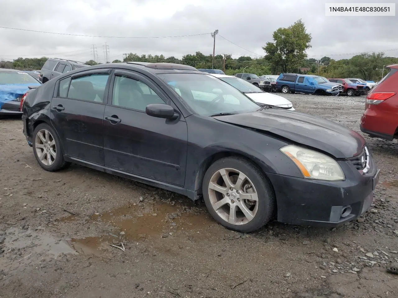 2008 Nissan Maxima Se VIN: 1N4BA41E48C830651 Lot: 73015324