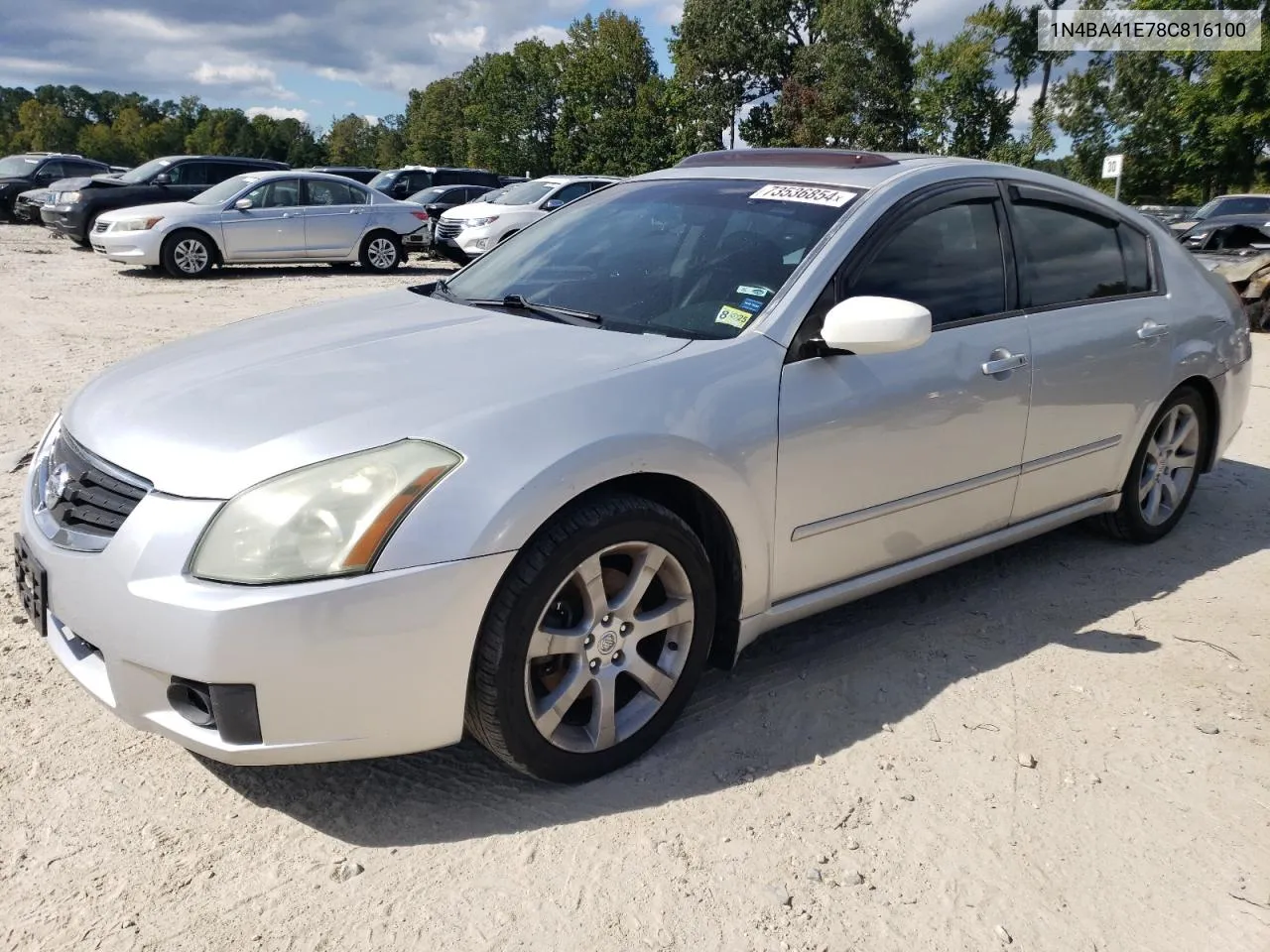 2008 Nissan Maxima Se VIN: 1N4BA41E78C816100 Lot: 73536854