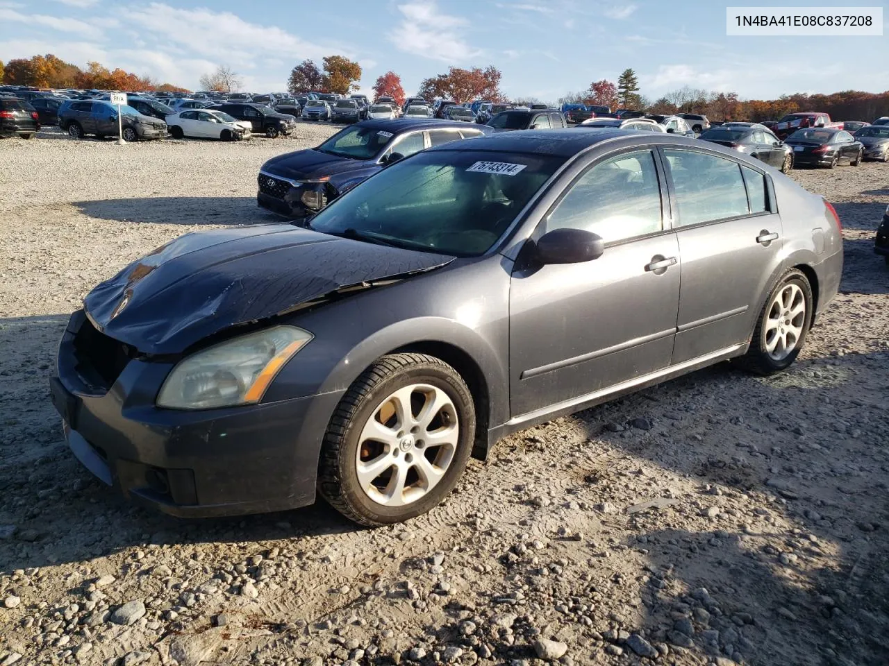 2008 Nissan Maxima Se VIN: 1N4BA41E08C837208 Lot: 76743314