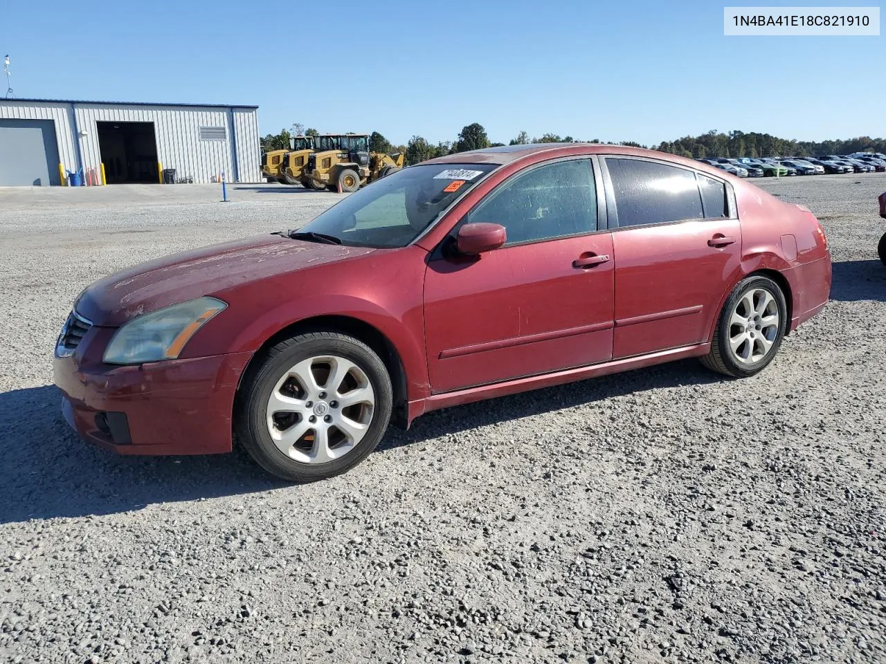 2008 Nissan Maxima Se VIN: 1N4BA41E18C821910 Lot: 77450814