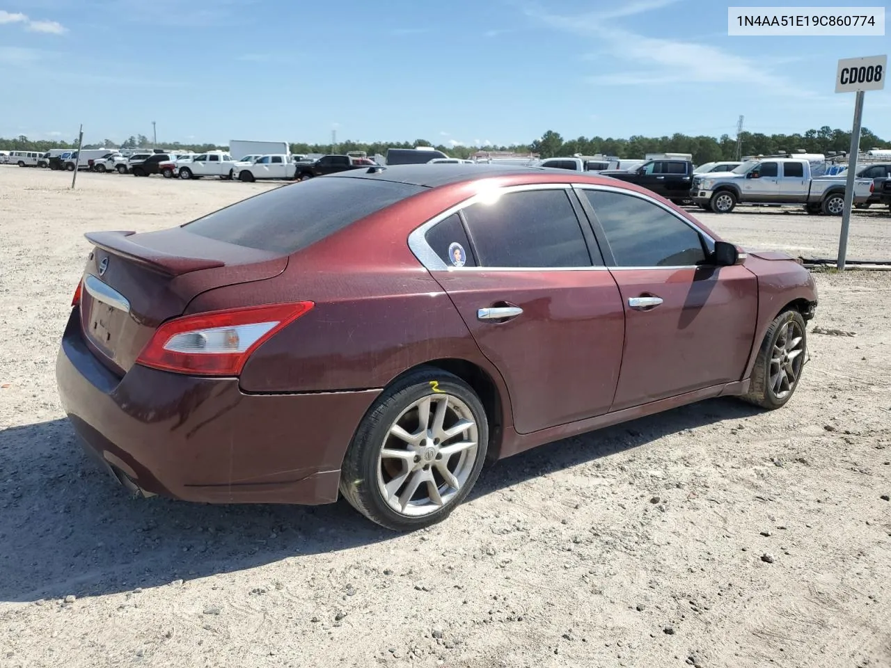 2009 Nissan Maxima S VIN: 1N4AA51E19C860774 Lot: 48799034