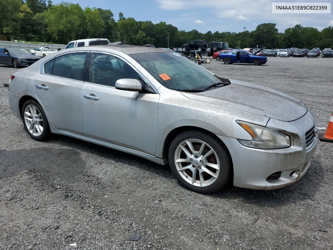 2009 Nissan Maxima S VIN: 1N4AA51E89C822359 Lot: 65135504