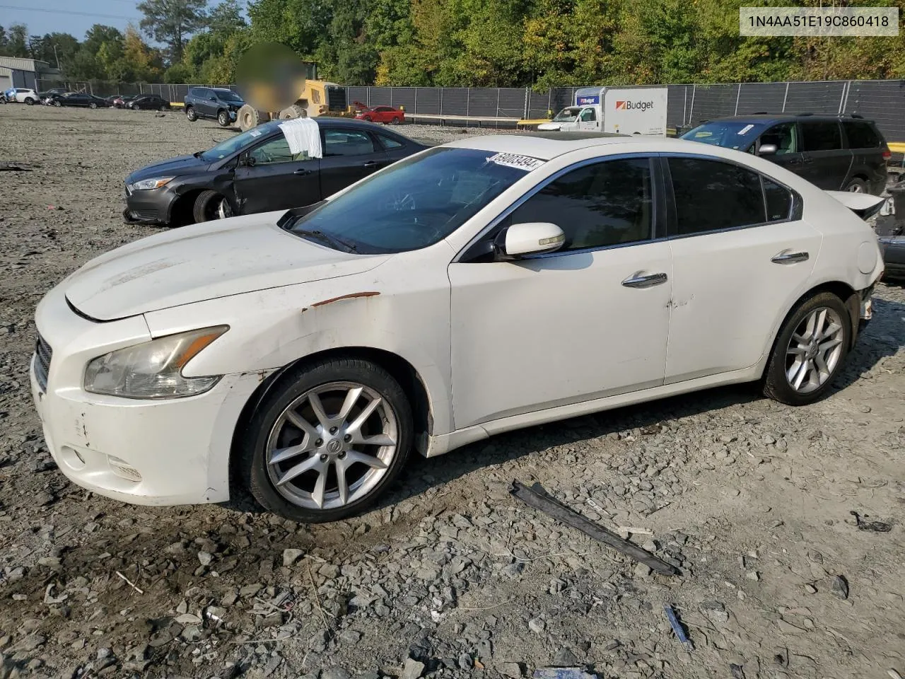 2009 Nissan Maxima S VIN: 1N4AA51E19C860418 Lot: 69003494