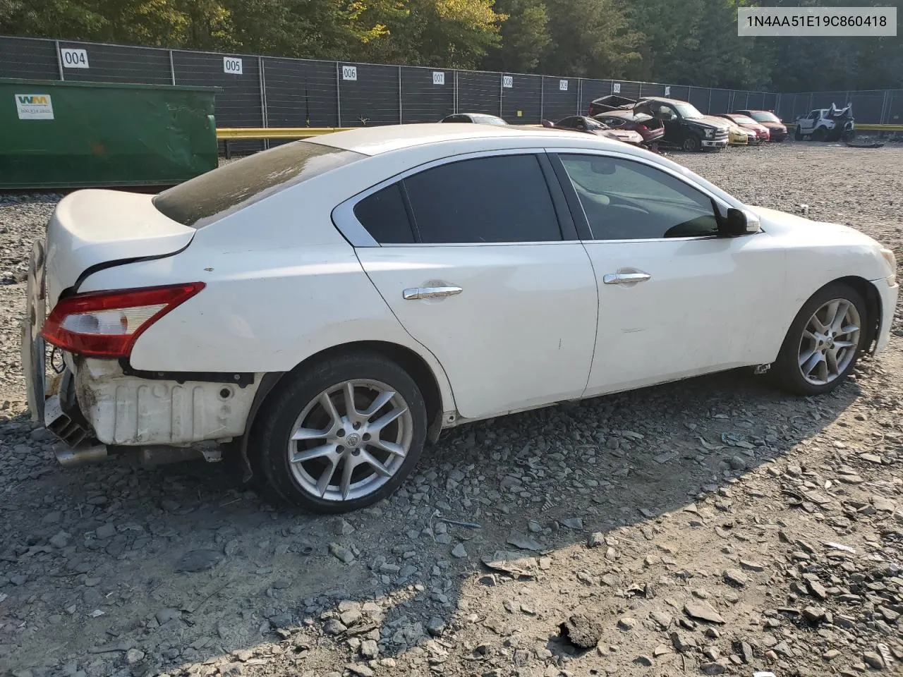 2009 Nissan Maxima S VIN: 1N4AA51E19C860418 Lot: 69003494