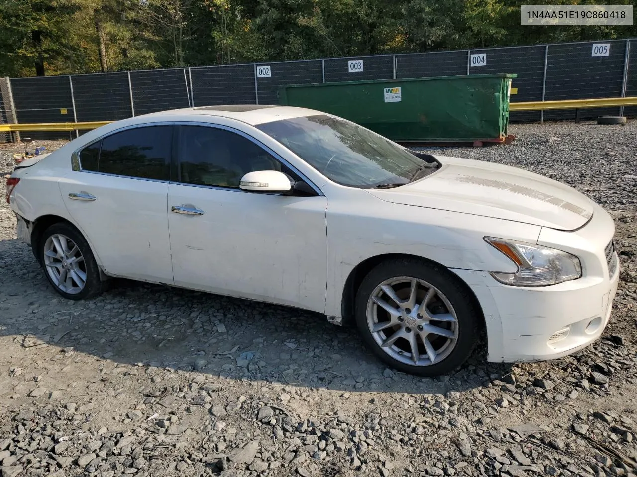 2009 Nissan Maxima S VIN: 1N4AA51E19C860418 Lot: 69003494