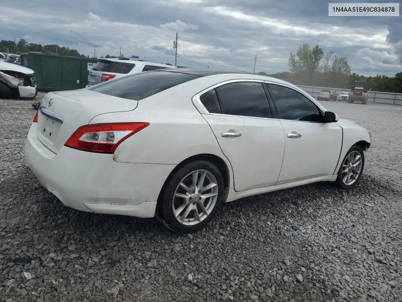 2009 Nissan Maxima S VIN: 1N4AA51E49C834878 Lot: 73128564