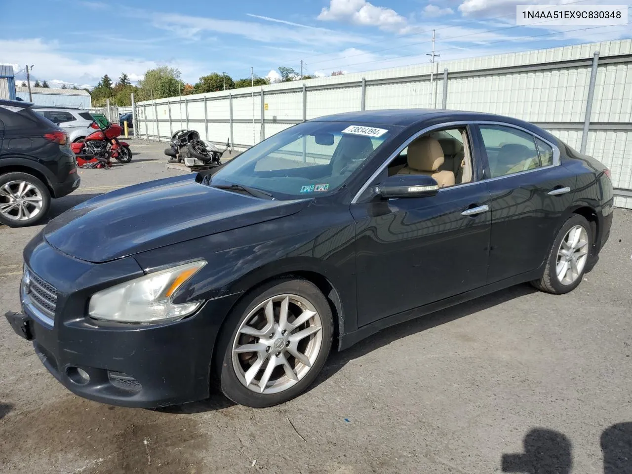 2009 Nissan Maxima S VIN: 1N4AA51EX9C830348 Lot: 73834394