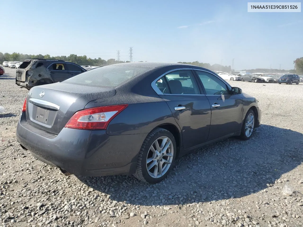 2009 Nissan Maxima S VIN: 1N4AA51E39C851526 Lot: 74761664